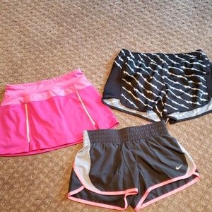 3 pair of running shorts